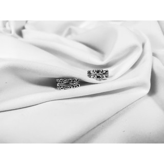 Nhẫn mạ bạc 925 hoạ tiết chrome heart dạng thanh mảnh