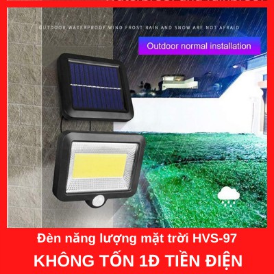 Đèn năng lượng mặt trời sân vườn cảm biến chuyển động giá rẻ HVS97 100 LED