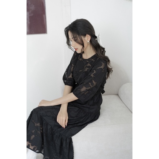 Váy Voan Ren Viền Nổi Hoạ Tiết Hoa Dáng Suông Dài Che Mọi Khuyết Điểm Mặc Suông Hoặc Kèm Đai Cực Kỳ Xinh | BigBuy360 - bigbuy360.vn