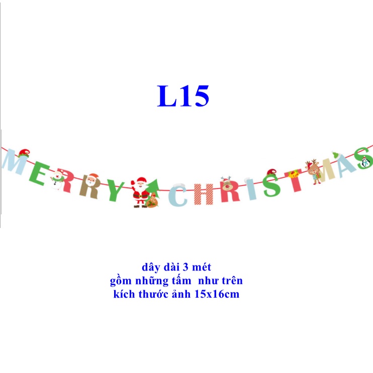 Cờ treo trang trí noel trang trí giáng sinh L15