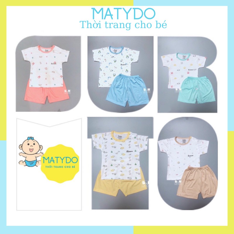 Bộ quần áo trẻ em MATYDO thun cotton cho bé mùa hè giá rẻ ava trắng AVT01