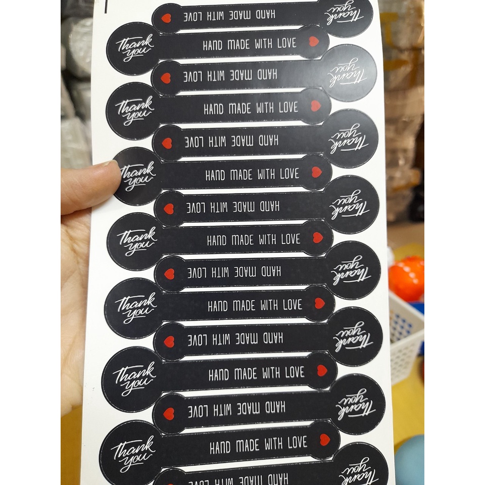 100 Tem dài niêm phong hộp bánh chữ Thank You