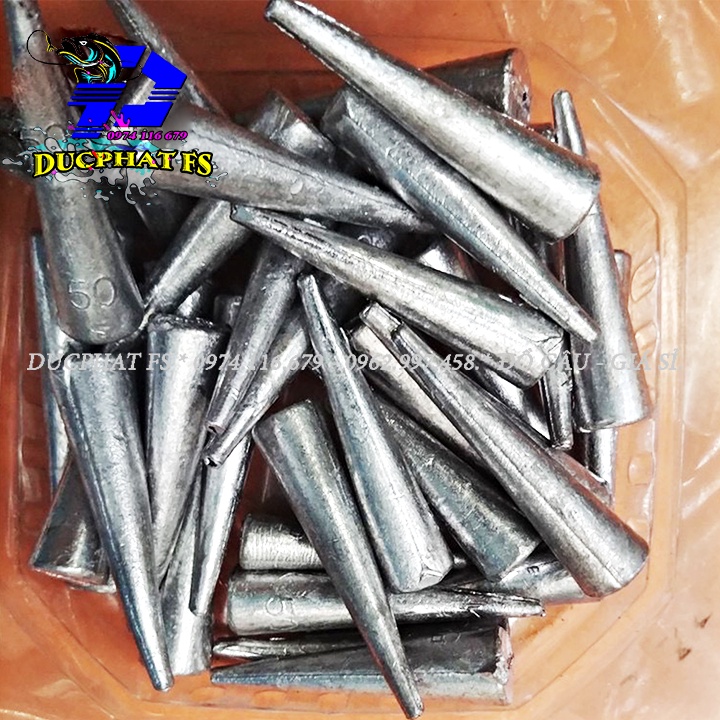 Chì câu cá xuyên tâm đủ các size lớn câu sông (1Viên - 10g -&gt; 50g)