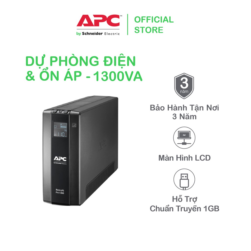 [FREESHIP]Bộ lưu điện cao cấp APC by Schneider Electric Back UPS Pro 1300VA BR1300MI