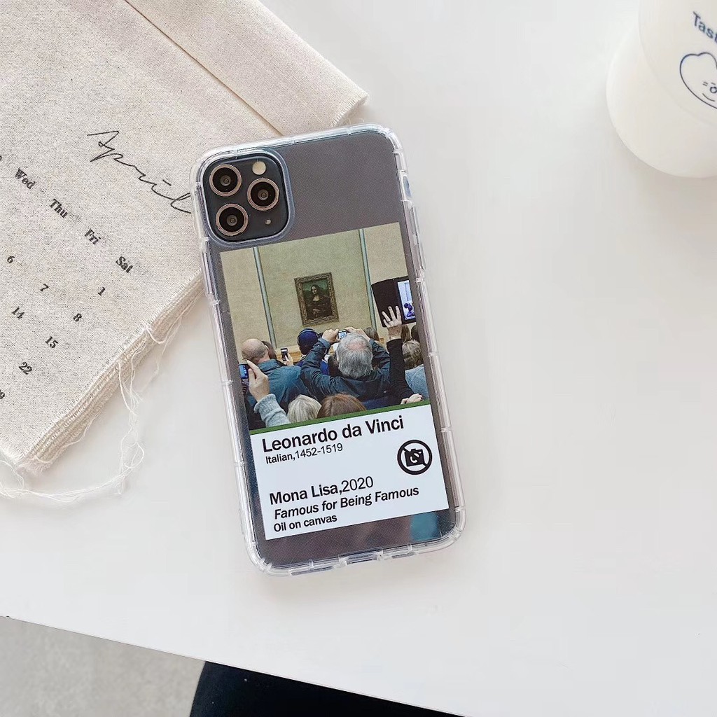 Ốp điện thoại mềm in hình nàng Mona Lisa dễ thương cho iPhone12 12mini 12promax 11 11Promax 7Plus 8 8+ X XR XS max | BigBuy360 - bigbuy360.vn