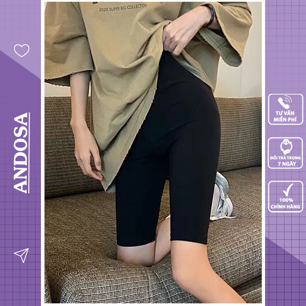 Quần legging nữ lửng ngố HffM cao cấp hàng chuẩn xuất khẩu thun cotton dày dặn cạp cao nâng mông ANDOSA HM03