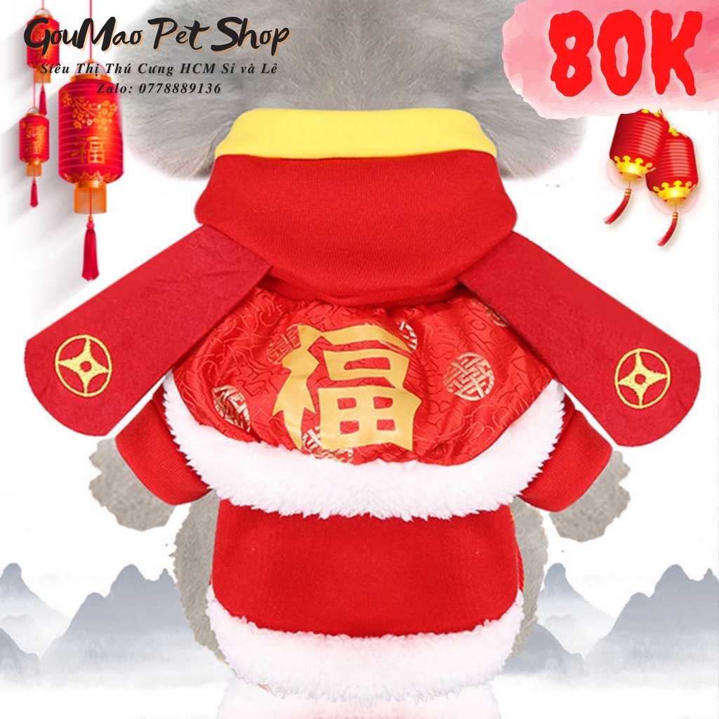 Quần áo Tết cho chó mèo ( 0,5g - 10kg ) mẫu HOT xuân 2021
