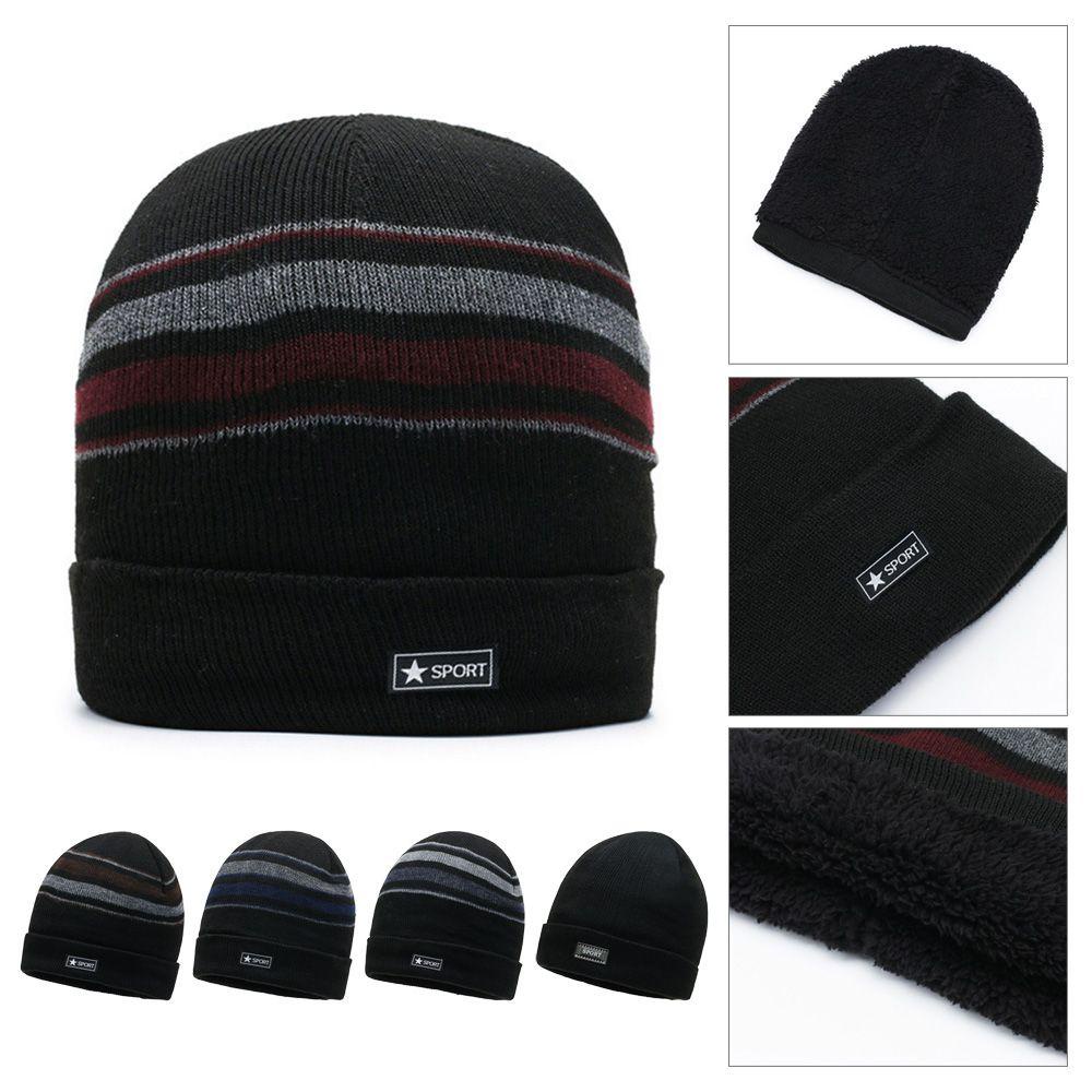 Mũ Beanie Dệt Kim Họa Tiết Kẻ Sọc Thời Trang Thường Ngày Mới Cho Nam Và Nữ