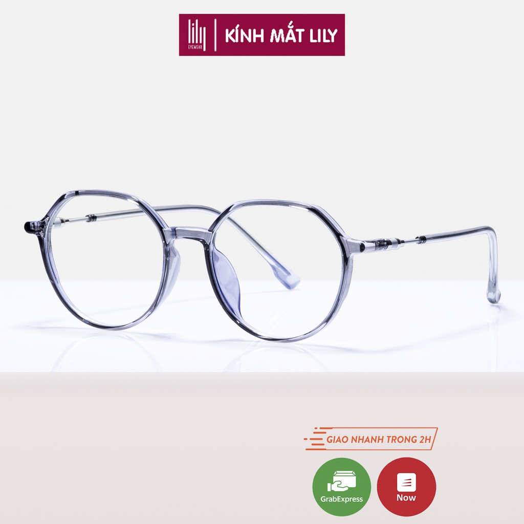 Gọng kính cận nam nữ Lilyeyewear , kiểu dáng mắt tròn, đa dạng màu sắc - 0389