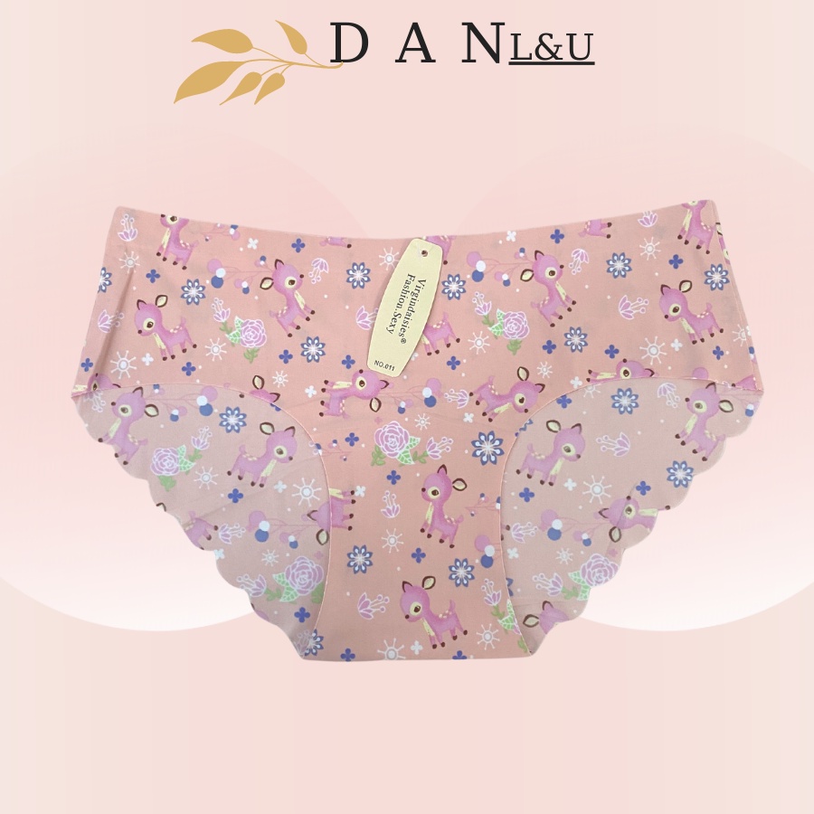 Quần Lót Su Đúc Không Đường May Họa Tiết Xinh Xắn Chất Mát Lịm Thoáng Mát DAN L&amp;U 011