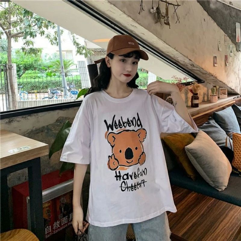 áo thun nam nữ form rộng unisex in hình gấu cute