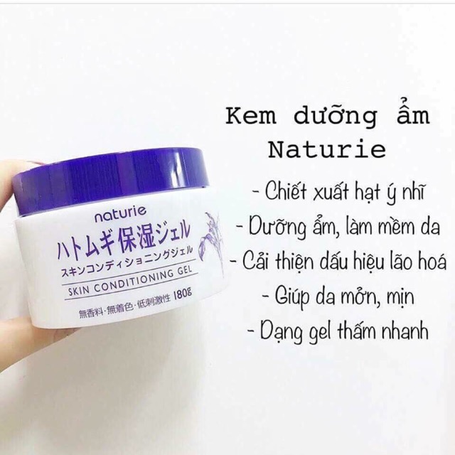 Gel dưỡng ẩm trắng da Naturie nhật 180g