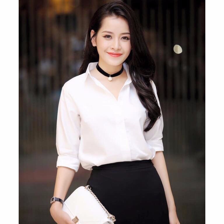 Áo sơ mi trắng vải bao đẹp hàng bán quanh năm U1910