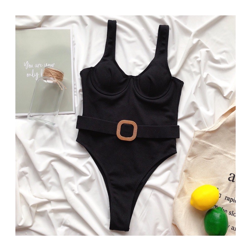 MONOKINI ĐỒ BƠI LIỀN 1 MẢNH CÓ GỌNG NÂNG NGƯC CHẤT THUN TĂM KÈM BELT PHONG CÁCH ÂU MỸ | BigBuy360 - bigbuy360.vn