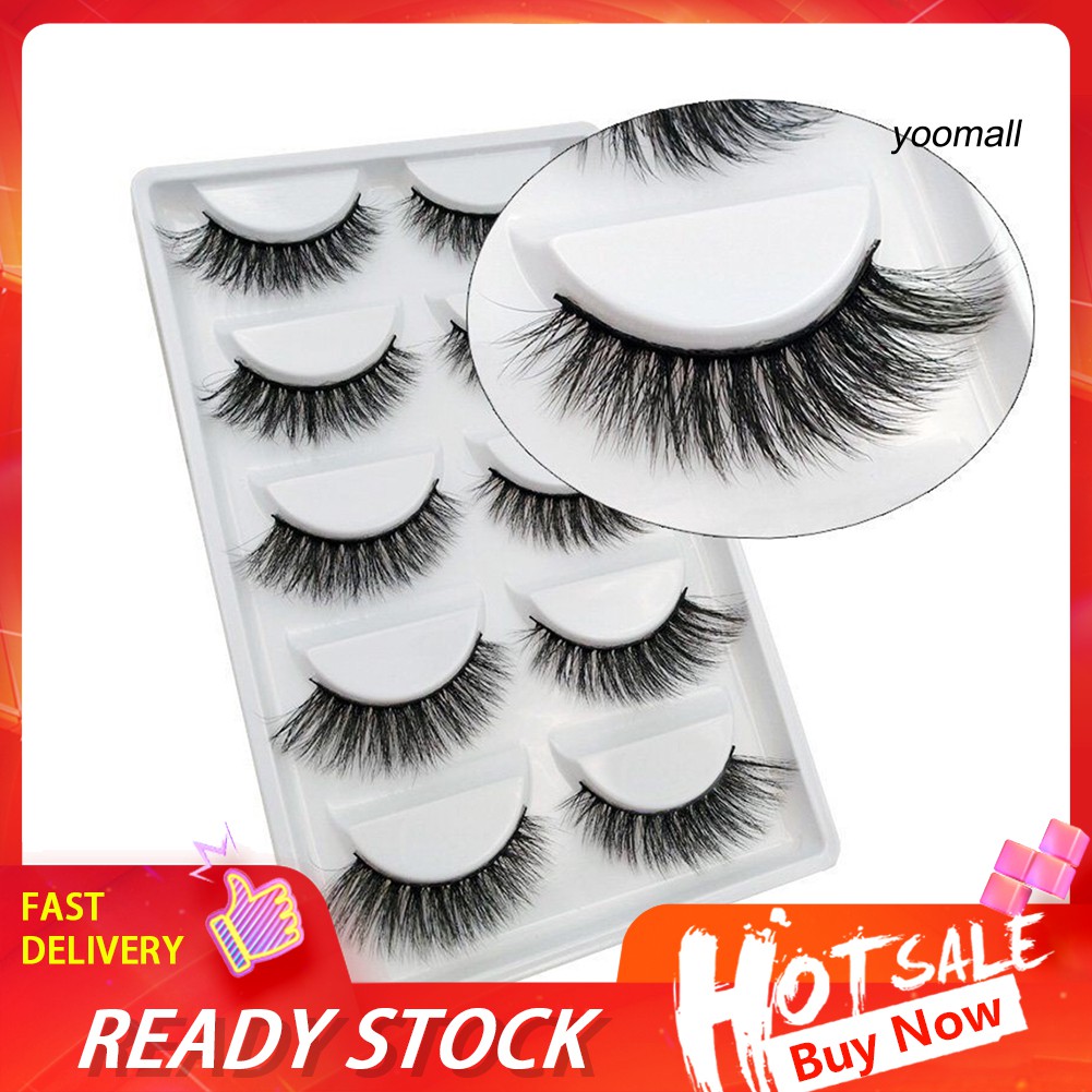 [Hàng mới về] Set 5 Cặp Lông Mi Giả Trang Điểm Tự Nhiên Dành Cho Nữ