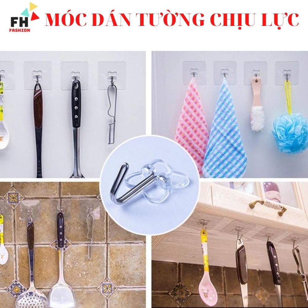 Combo 10 Móc dán tường chịu lực siêu dính 6x6cm [ SHOP FH ]