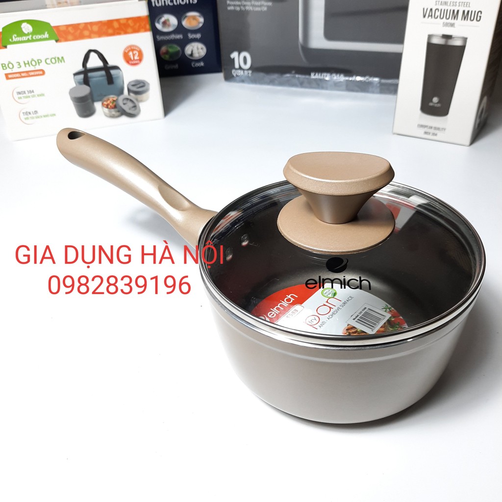 Quánh nấu bột Elmich 16cm, 5588, Chống dính dùng từ