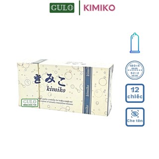 Bao cao su Kimiko trơn siêu mỏng Không mùi chính hãng Nhật Bản- Hộp 12 bao