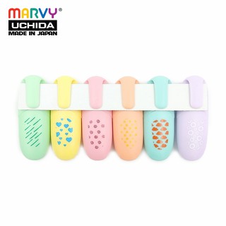 Set 6 màu dạ quang Marvy Uchida 60 ( màu pastel)