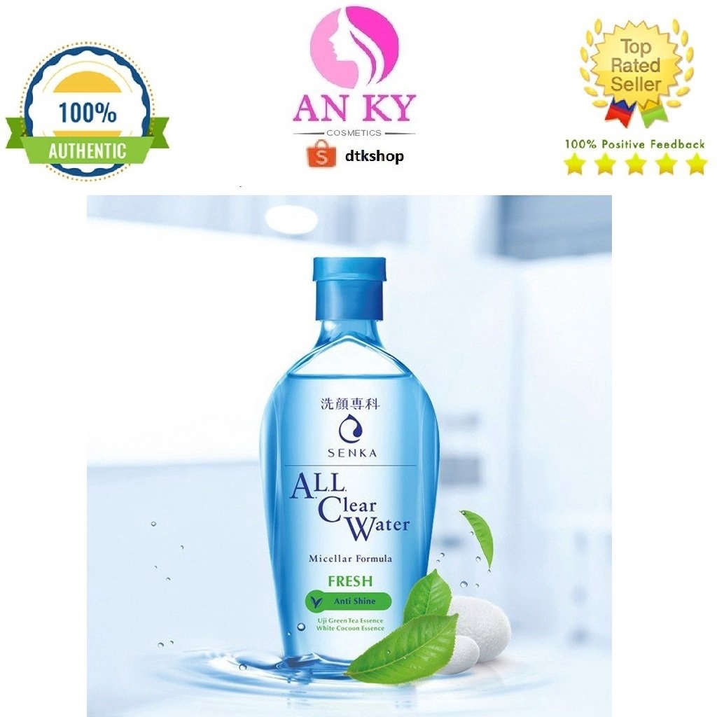 Nước tẩy trang Micellar Senka ALL Clear Water Fresh, màu xanh | BigBuy360 - bigbuy360.vn