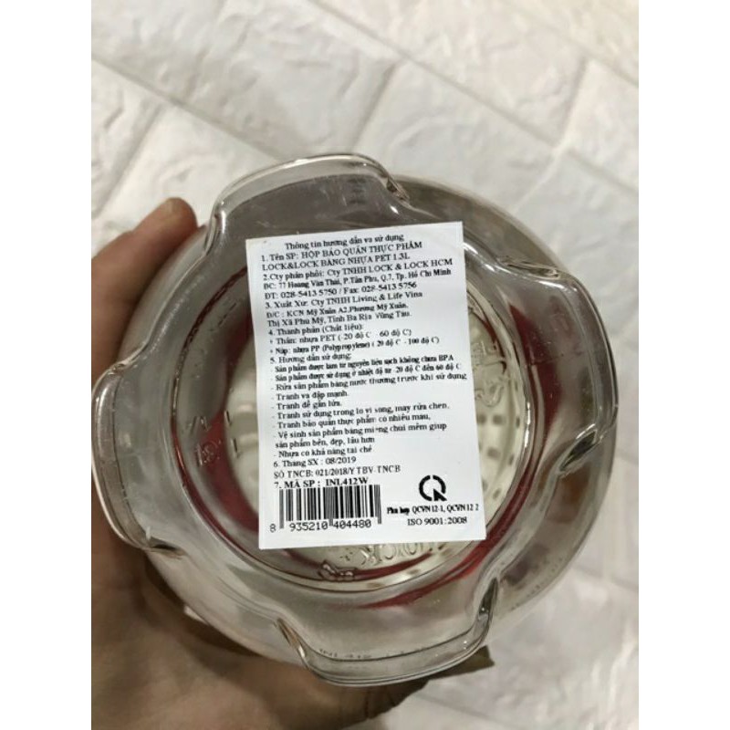 HỦ MUỐI DƯA CÀ LOCK&amp;LOCK1.3 lít và 2.1 Lít - Thiết kế chống đổ