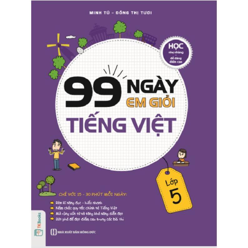 Sách - Combo 99 Ngày Em Học Giỏi Toán + Tiếng Việt + Tiếng Anh Lớp 5