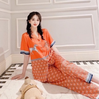 Bộ Lụa Mặc Nhà Pijama Lụa Nữ Chất Lụa Cao Cấp Mát Mềm Mịn ELSA PIJAMA