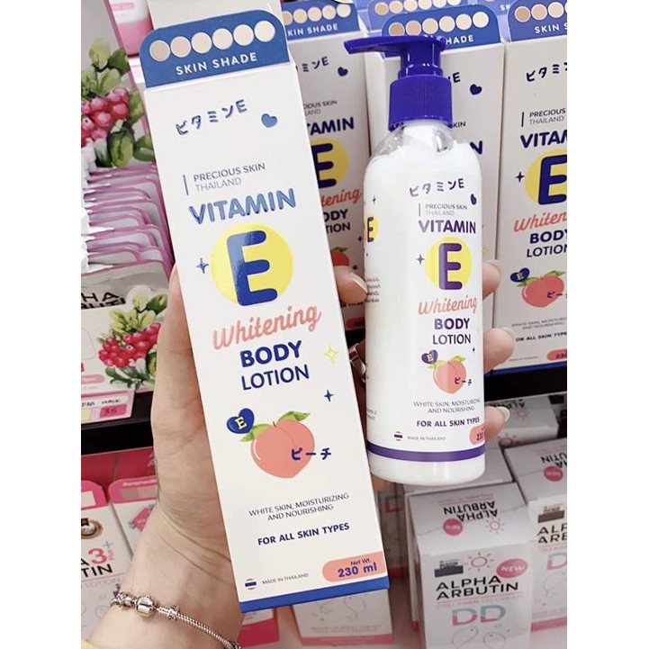 DƯỠNG THỂ PRECIOUS SKIN VITAMIN E WHITENING BODY LOTION 230ML CHÍNH HÃNG