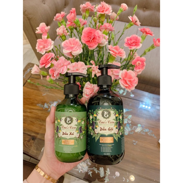 Cặp dầu gội xả thảo dược tự nhiên 100% organic Emi’s Care