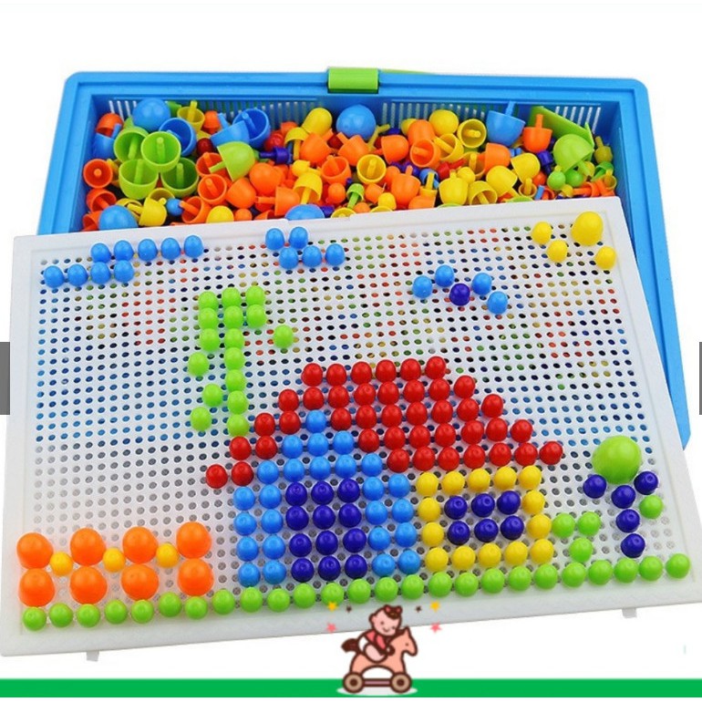 Đồ chơi xếp hình hạt 296 chi tiết hạt nấm cho bé