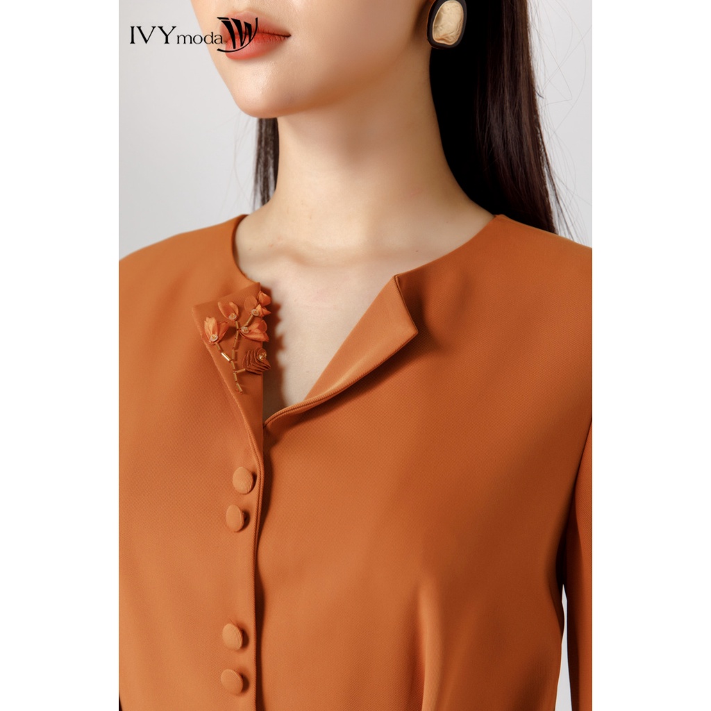 Đầm ôm phối nút IVY moda MS 48M6960