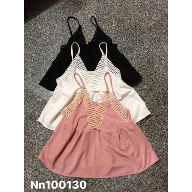 Áo 2 dây phối ren