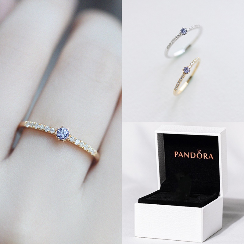 Nhẫn Pandora Mạ Bạc 925 14K Đính Đá Sang Trọng