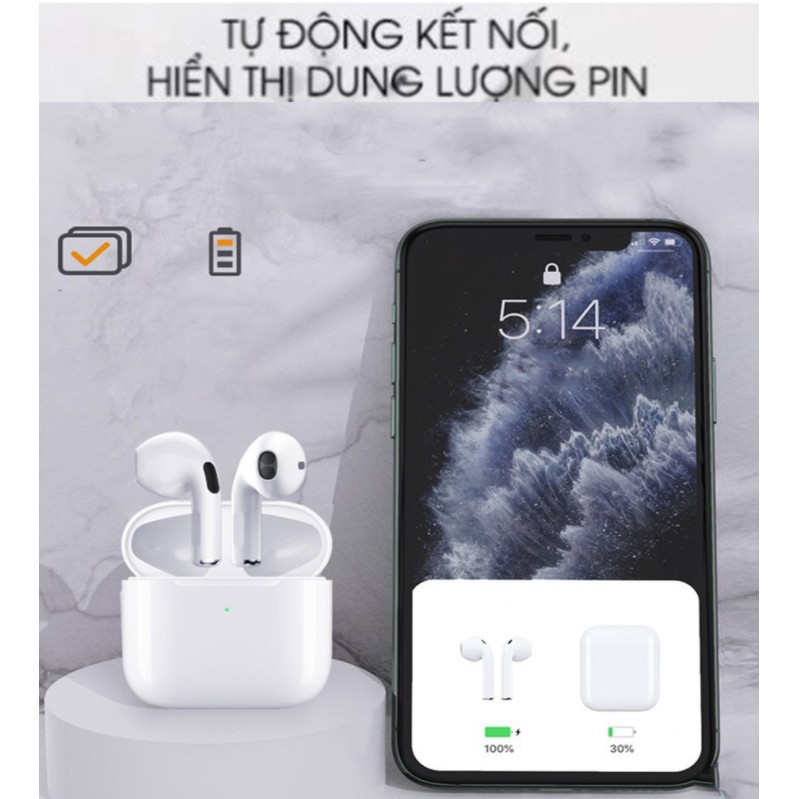 Tai nghe Airpods Pro 5- tự động kết nối bluetooth, định vị, đổi tên, chống ồn – bảo hành 6 tháng