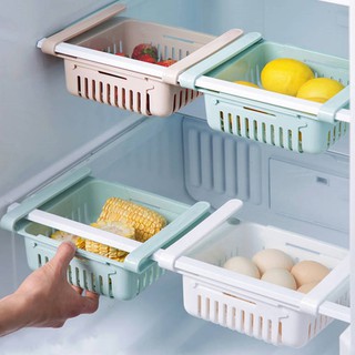 1 pc Rổ Nhựa Vuông Treo Ngăn Tủ Lạnh Tiện Lợi chia ngăn tủ Khay đựng thực phẩm thông minh gắn dưới ngăn tủ lạnh có thể kéo ra vào tiết kiệm không gian kệ để tủ lạnh kệ tủ lạnh