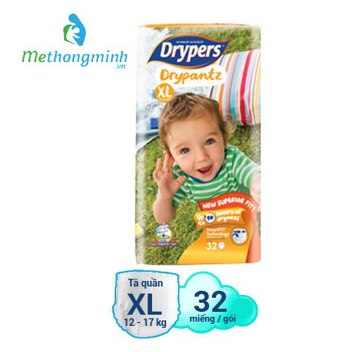 Bỉm/Tã quần Drypers Drypantz Gói Đại M44/L36/XL32