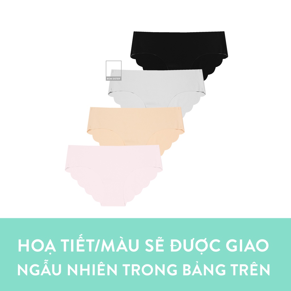 [Mã FARSBR99A giảm 10% đơn 99K] Quần lót su viền hoa không viền lưng vừa đáy ép BOM SISTER Q3019-1 | BigBuy360 - bigbuy360.vn