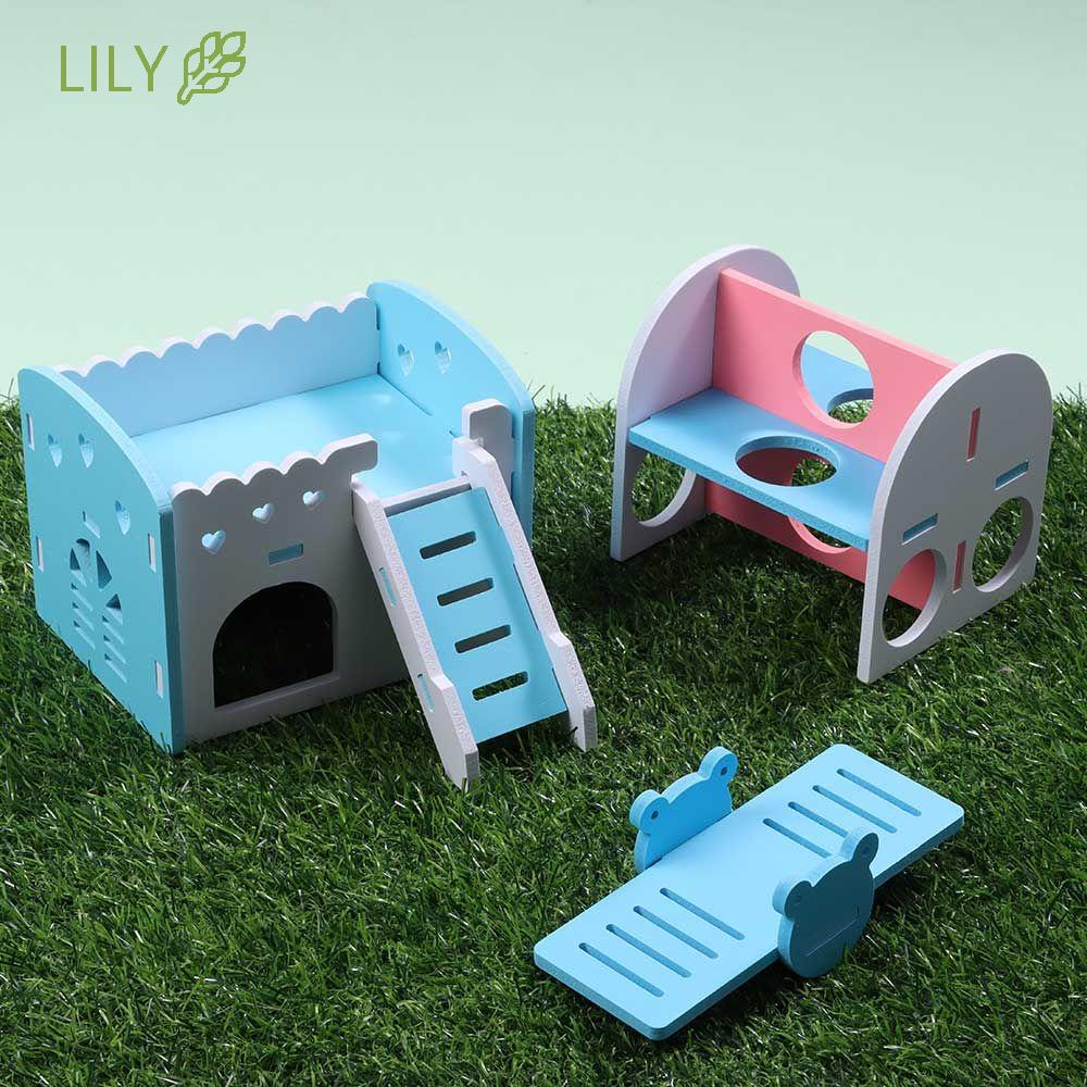 LILY Đồ chơi lồng ngủ/ vòng mê cung/ bập bênh/ gấu vàng/ nhím con/ động vật nhỏ/ chuột nhắt cho chuột Hamster