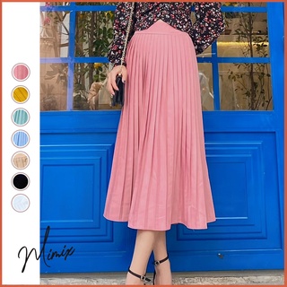 Chân váy midi xếp ly MIMIX váy ngắn trơn 7 màu thiết kế độc đáo MV4140