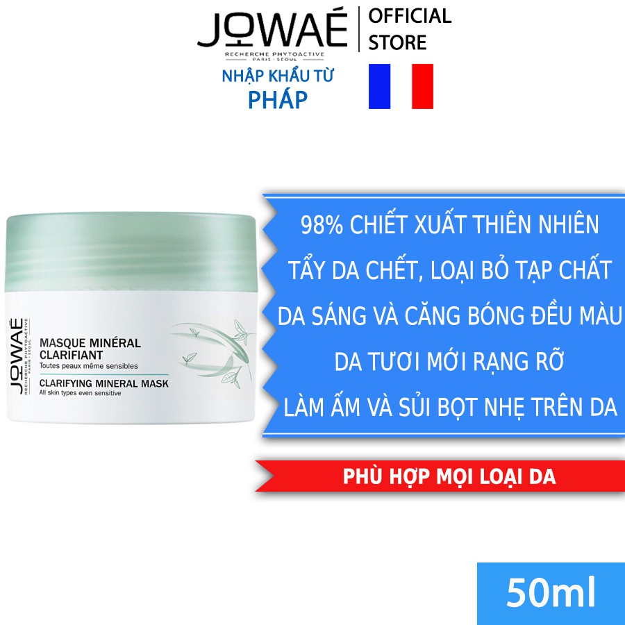 Mặt Nạ Khoáng JOWAE Tẩy Da Chết Loại Bỏ Tạp Chất Làm Mịn Da - Mỹ Phẩm Thiên Nhiên Nhập Khẩu Pháp 50ml