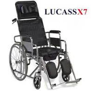 Xe lăn đa năng có bô vệ sinh, ngả, chống lật lucass x7