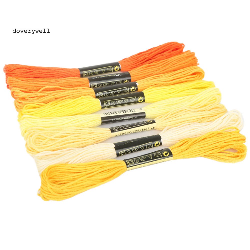 Set 8 Cuộn Chỉ Thêu Chữ Thập 7.5m Làm Từ Cotton Chất Lượng Cao