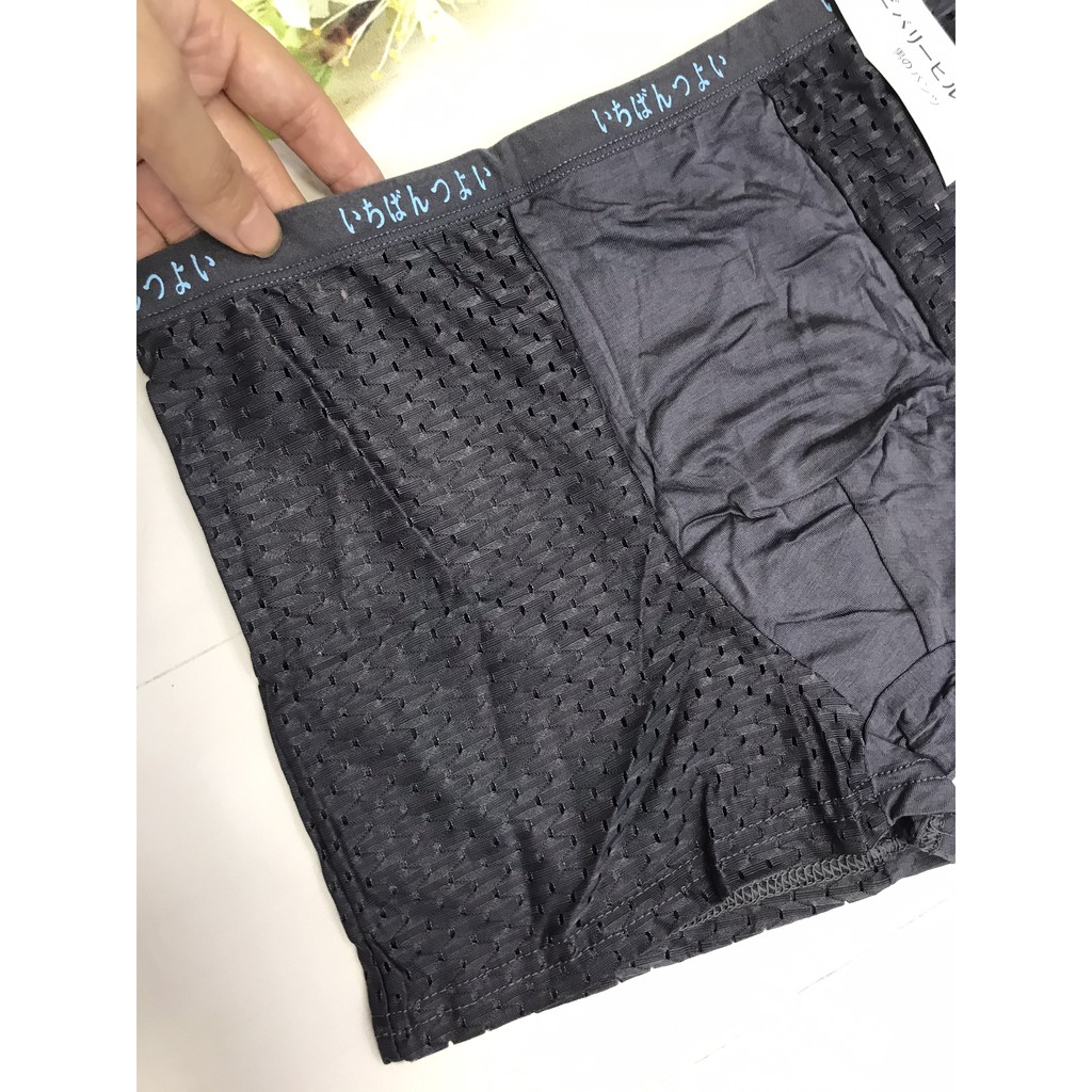 Quần lót nam boxer big size, sịp đùi xì chữ nhật thông hơi thoáng mát, leblur