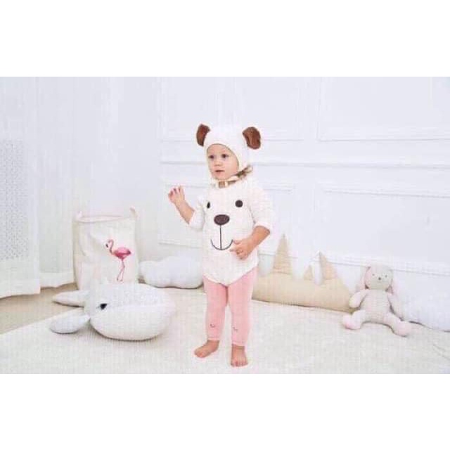 Quần len mặt mèo cho bé gái