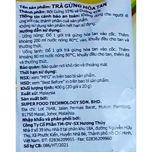 Trà Gừng hòa tan nhập khẩu Malaysia (mẫu mới)