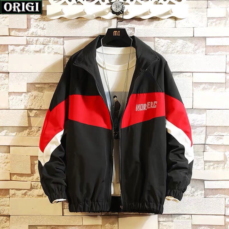 Áo Khoác KAKI Nam Phối Màu Đen Đỏ Cực Phong Cách