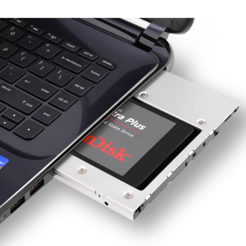 KHE DVD LAPTOP THÀNH HDD THỨ 2- CADDY HDD- DÀY MỎNG 9.5mm