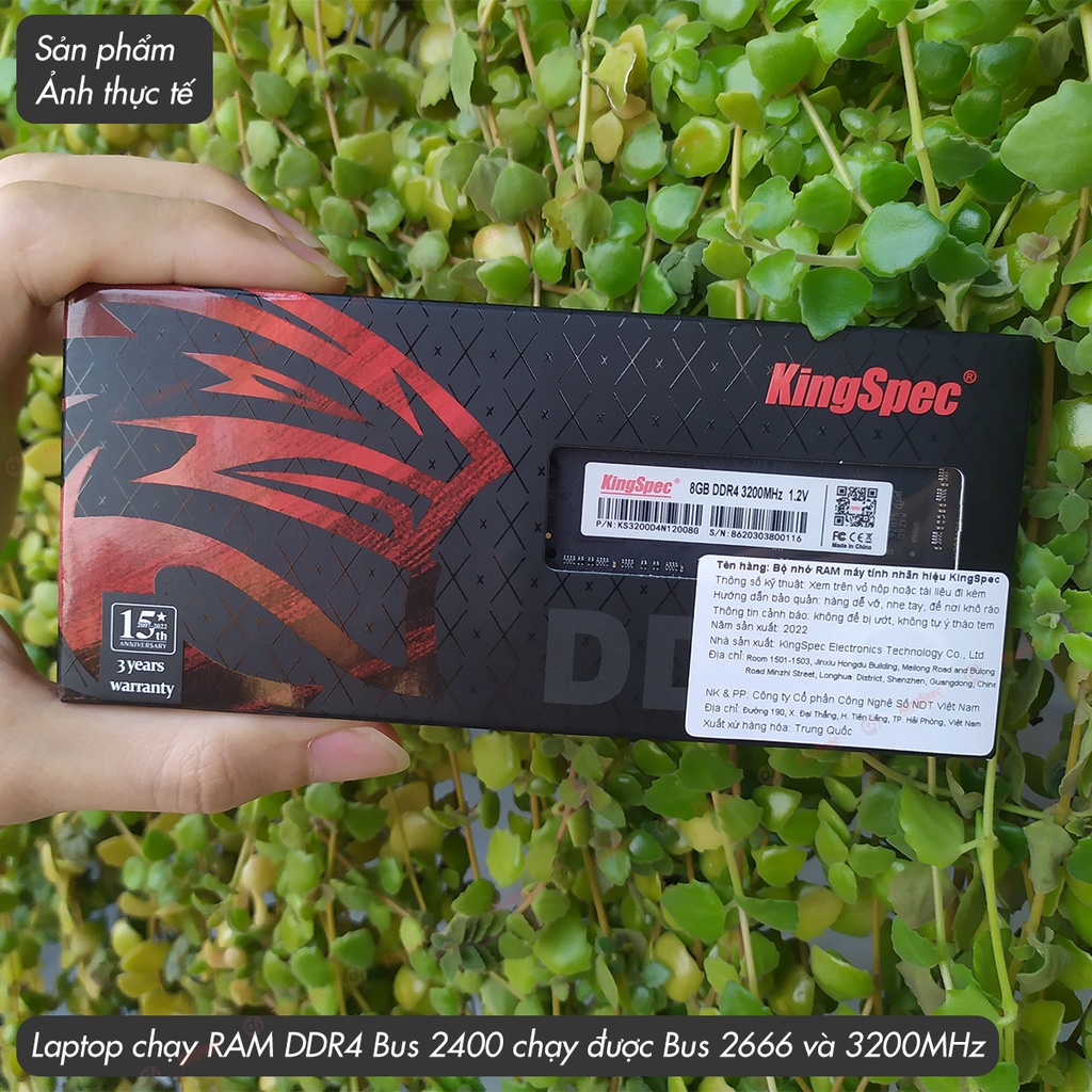 [Mã BMBAU300 giảm 10% đơn 499K] RAM Laptop KingSpec 4G / 8GB DDR4 2666MHz | KSN Series Hàng Chính Hãng