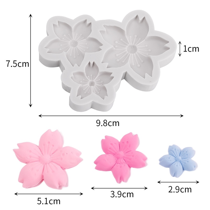 1 Khuôn Silicone Hình Hoa Anh Đào / Rùa Chịu Nhiệt Cao Làm Bánh