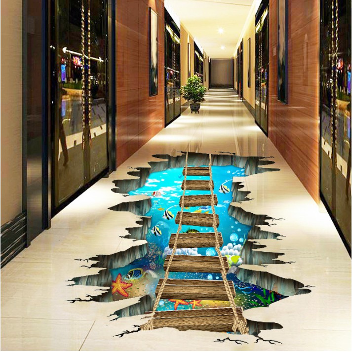 Miếng dán trang trí sàn nhà 3D 60x90cm - King's Garden